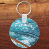 クルーズカリブの-ターコイズウェイク写真 キーホルダー (正面)