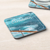 クルーズカリブの-ターコイズウェイク写真 コースター (左側)