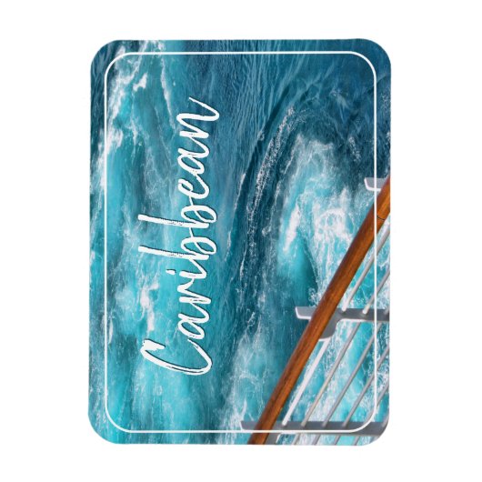 クルーズカリブの-ターコイズウェイク写真 マグネット (縦)