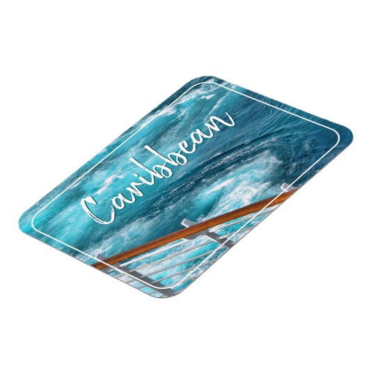 クルーズカリブの-ターコイズウェイク写真 マグネット (左側)