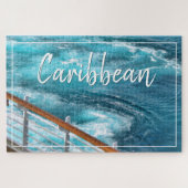 クルーズカリブの-ターコイズウォーターウェイクフォト ジグソーパズル (横)