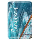 クルーズカリブの-ターコイズ水写真 マグネット (縦)