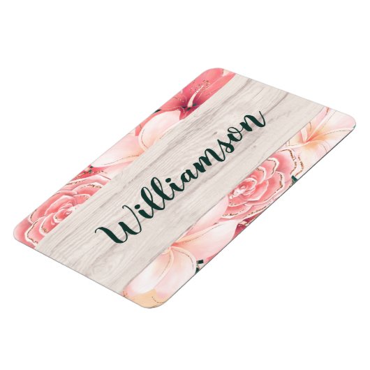 クルーズキャビンドアファミリー懇親会モノグラムフラワーズ マグネット (左側)