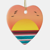 クルーズサンセットビューダブルサイドハートオーナメント セラミックオーナメント (右)
