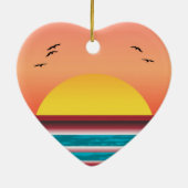 クルーズサンセットビューダブルサイドハートオーナメント セラミックオーナメント (裏面)