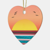 クルーズサンセットビューダブルサイドハートオーナメント セラミックオーナメント (左)
