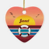 クルーズシップおばあちゃん – パーソナライズされたハート セラミックオーナメント (裏面)