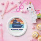 クルーズシップクールサンセットパーソナライズされたビーチパーティー ペーパープレート (パーティー)