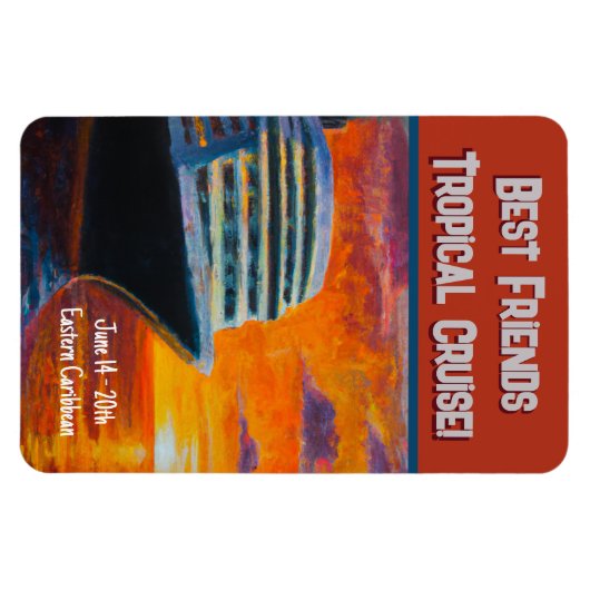 クルーズシップサンセットステートルームドア マグネット (横)