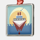 クルーズシップサンライズシルバーフレームスクエアオーナメント メタルオーナメント (左)