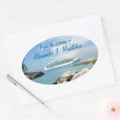 クルーズシップパーソナライズされた蔵書票 楕円形シール (封筒)