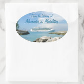 クルーズシップパーソナライズされた蔵書票 楕円形シール (バッグ)