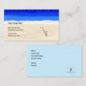 クルーズシップミュージシャンアルトサクソフォンオンビーチ 名刺 (正面/裏面)