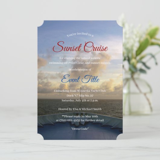 ©クルーズシップヨットボートサンセットパーティー 招待状 (スタンド正面)
