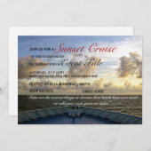 ©クルーズシップヨットボートサンセットパーティー  招待状 (正面/裏面)