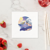 クルーズシップレトロヴィンテージサンセットクルージングクルーズV スタンダードカクテルナプキン (インサイチュ)