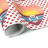 クルーズシップ夕日ハートラッ航海のピング紙 ラッピングペーパー (ロールコーナー)