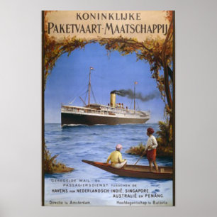 クルーズシップ旅行ヴィンテージ額絵画ポスタープリント ポスター