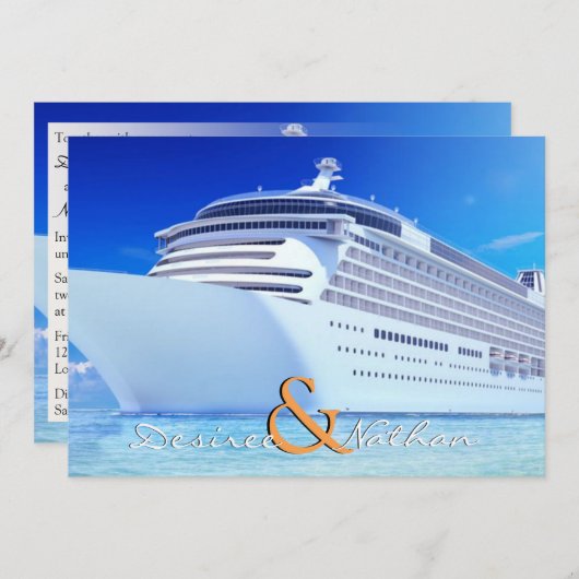 クルーズシップ結婚式招待状 招待状 (正面/裏面)