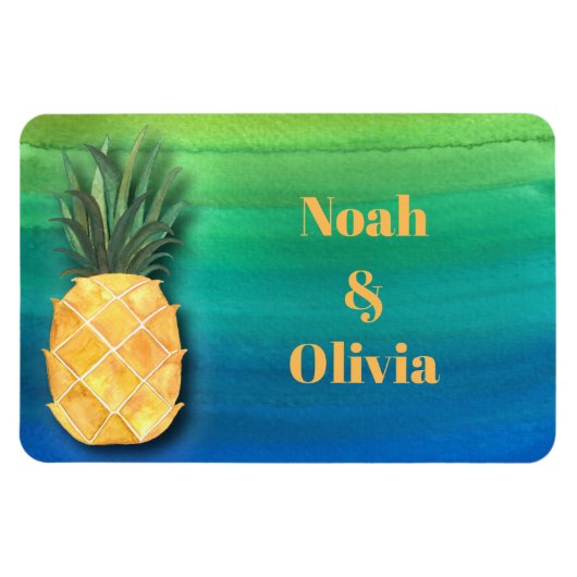 クルーズシップPineappleステートルームドアモノグラムサイン マグネット (横)