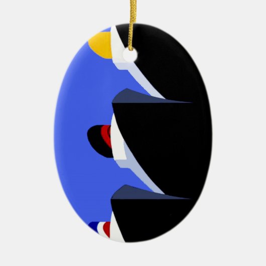 クルーズシップVintageポスター海ライナー セラミックオーナメント (正面)