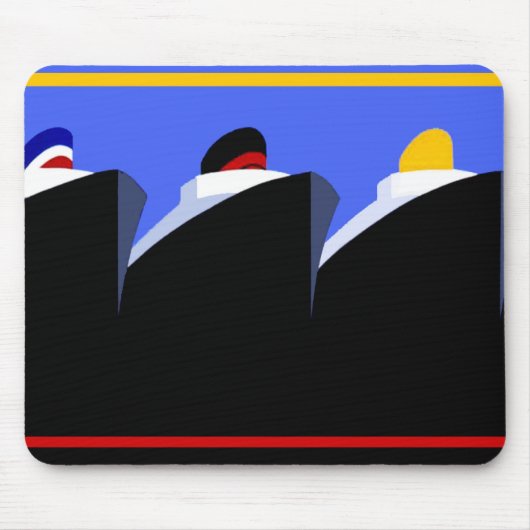 クルーズシップVintageポスター海ライナー マウスパッド (正面)