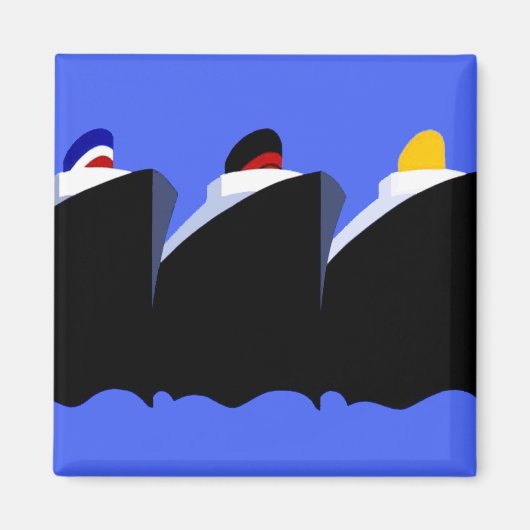 クルーズシップVintageポスター海ライナー マグネット (正面)