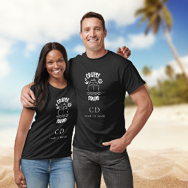 クルーズスクワッド白黒モノグラム名 Tシャツ