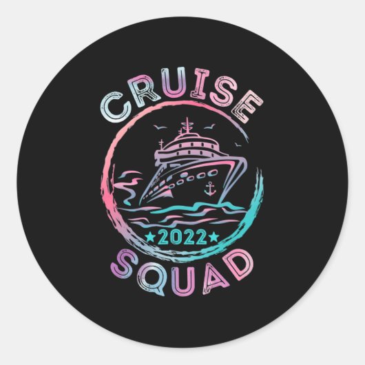クルーズスクワッド2022安長と一致する家族グループ ラウンドシール (正面)
