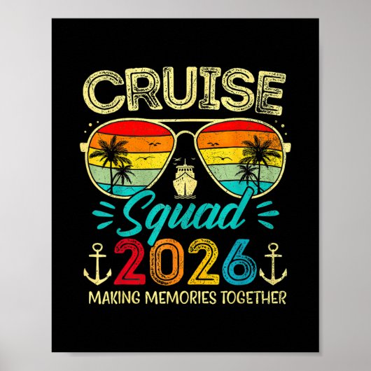 クルーズスクワッド 2026 家族グループおそろいサマー バケーション ポスター (正面)