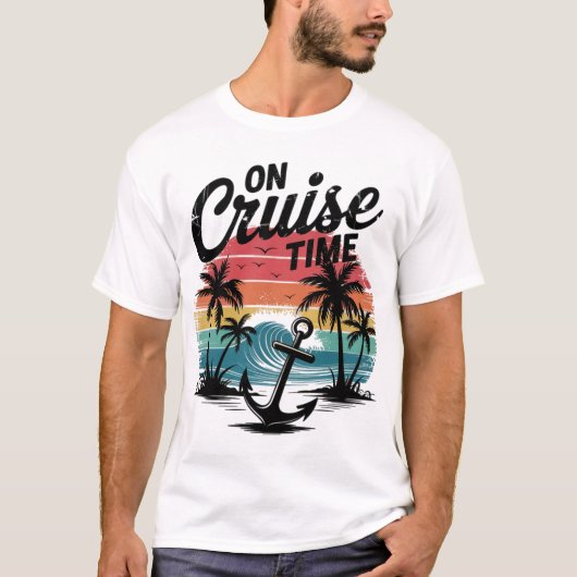 クルーズタイムココナッツツリーサマーバケーション Tシャツ (正面)