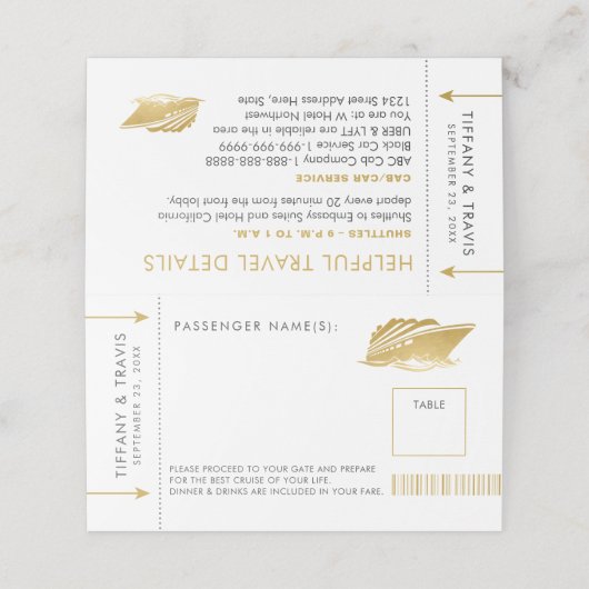 クルーズチケット搭乗パスプレイスエスコートカード プレイスカード (外部開封)