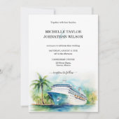 クルーズデスティネーションウェディングパームツリーズビーチ 招待状 (正面)