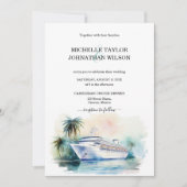 クルーズデスティネーションウェディングパームツリーズビーチ 招待状 (正面)