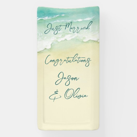 クルーズトロピカルビーチ結婚式おめでとう 横断幕 (縦)