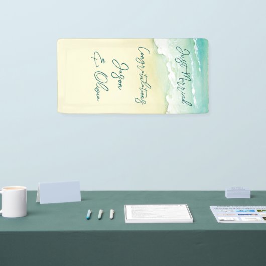 クルーズトロピカルビーチ結婚式おめでとう 横断幕 (トレードショー)