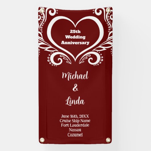 クルーズドアデコーステートルー結婚ム記念日 横断幕 (縦)