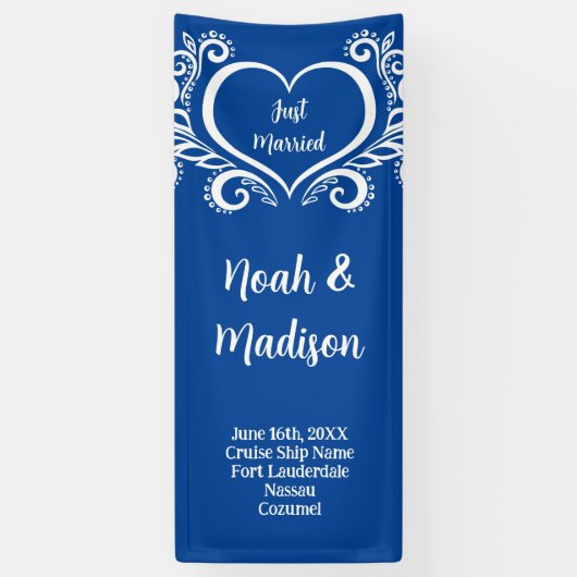 クルーズドアデコールサインステートルームドアたった今結婚しました 横断幕 (縦)