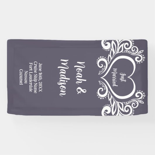 クルーズドアデコールサインステートルームドアたった今結婚しました 横断幕 (横)