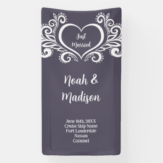 クルーズドアデコールサインステートルームドアたった今結婚しました 横断幕 (縦)