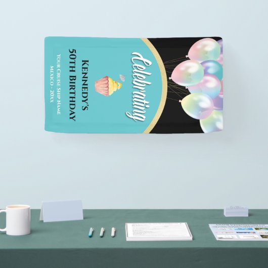 クルーズドアデコールサインドアデコール50誕生日 横断幕 (トレードショー)