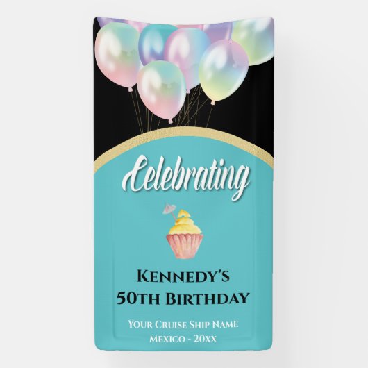 クルーズドアデコールサインドアデコール50誕生日 横断幕 (縦)