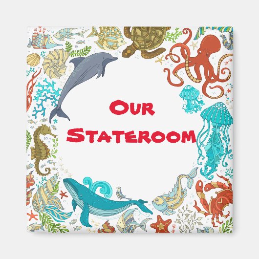 クルーズドアトゥールステートルームキャビンマーカーシーライフ マグネット (正面)