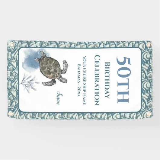 クルーズドエレガントアデコールサイン誕生日 横断幕 (横)