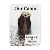 クルーズドパーソナライズされたアかわいいシーオッター マグネット (縦)