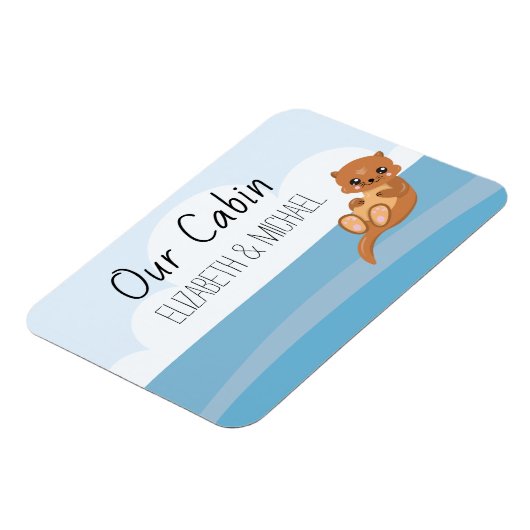 クルーズドパーソナライズされたアの海のカワマーカー マグネット (左側)