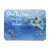 クルーズドパーソナライズされたアシードルフィンウォータカラー マグネット (横)