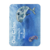 クルーズドパーソナライズされたアシードルフィンウォータカラー マグネット (縦)