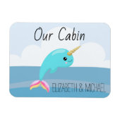 クルーズドパーソナライズされたアシーナルホエールユニコーン マグネット (横)