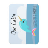 クルーズドパーソナライズされたアシーナルホエールユニコーン マグネット (縦)